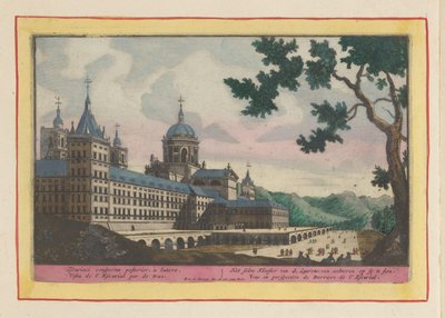 Udsigt fra bagsiden af ​​Escorial Selve Klosteret S. Laurens; kan ses bagfra på sy (titel på objekt) Theatrum Hispaniae (...) (serietitel) af Pieter van den Berge
