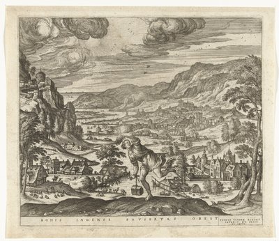 Fattigdom hindrer geniale sinds fremgang Bonis ingenys paupertas obest (titel på objekt) af Pieter van der Borcht (I)