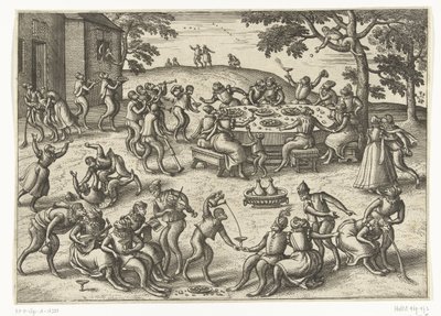 Udendørs banket Abespil (serietitel) af Pieter van der Borcht (I)