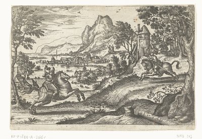 Landskab med to ryttere. af Pieter van der Borcht (I)