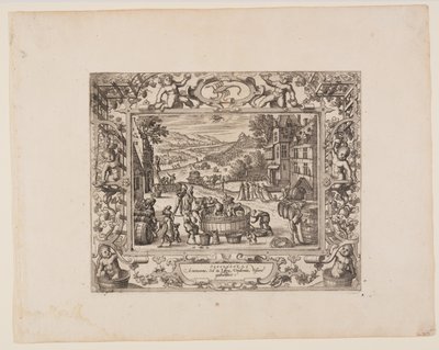 September, fra De tolv måneder af Pieter van der Borcht