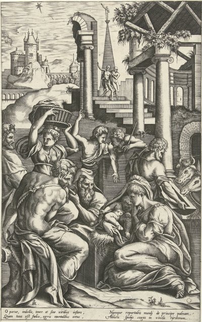 Tilbedelse af hyrderne af Pieter van der Heyden