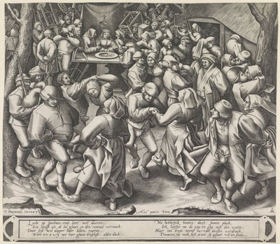 Dans ved gårdbryllup af Pieter van der Heyden