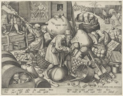 hver mand Allegori om selviskhed Elck (titel på objekt) af Pieter van der Heyden