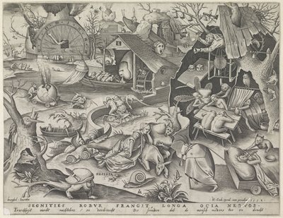Dovenskab Desidia (titel på objekt) The Seven Deadly Sins (serietitel) af Pieter van der Heyden