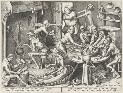 tyndt køkken Magert køkken og det fedtede køkken (serietitel) af Pieter van der Heyden