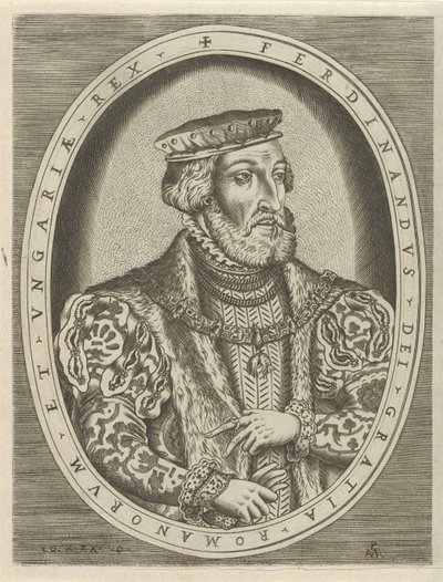 Portræt af Ferdinand I af Habsburg, tysk kejser Portrætter af linealer (serietitel) af Pieter van der Heyden
