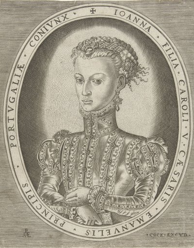 Portræt af Johanna af Habsburg Portrætter af linealer (serietitel) af Pieter van der Heyden