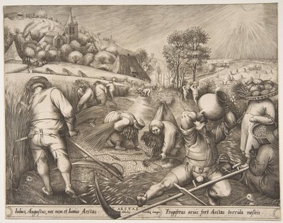Summer Aestas fra serien Årstiderne, 1570. af Pieter van der Heyden