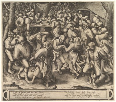 Bondebryllupsdansen efter 1570. af Pieter van der Heyden