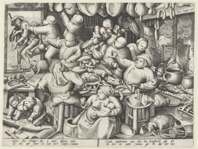 fedtet køkken Magert køkken og det fedtede køkken (serietitel) af Pieter van der Heyden