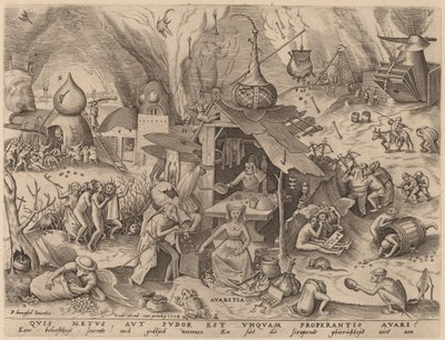 Girighed af Pieter van der Heyden after Pieter Bruegel the Elder