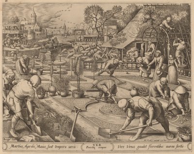 Forår af Pieter van der Heyden after Pieter Bruegel the Elder