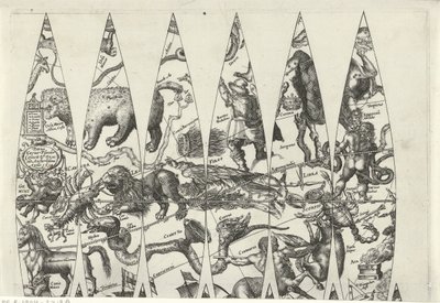 Kort over en del af stjernetegn af Pieter van der Keere