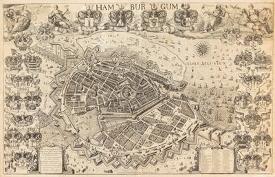 Kort over Hamborg, 1644. af Pietersen