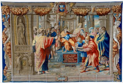 Tapet fra det syttende århundrede, der forestiller troldmanden Elimas blinding af Pietro 1579 1669 Fevère