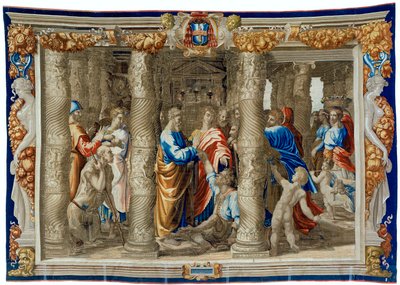 Tapet fra det syttende århundrede, der forestiller helbredelsen af den krøbling af Pietro 1579 1669 Fevère