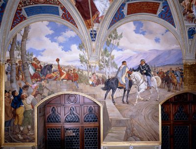 Victor Emanuel II Møde Giuseppe Garibaldi på Teano af Pietro Aldi