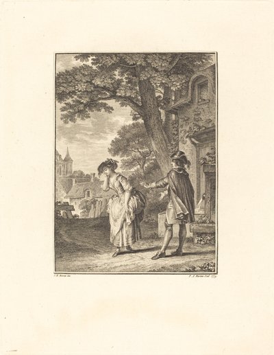 The Diviner of the Village (Colette Weeping) af Pietro Antonio Martini after Jean Michel Moreau