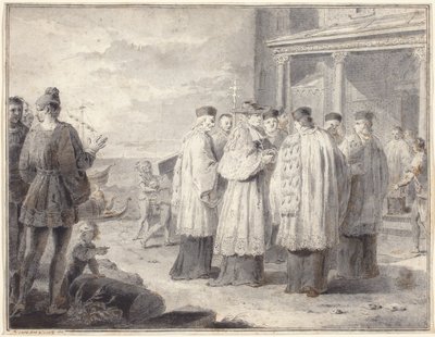 Paulinus, kardinal og patriark af Aquileia, flytter sit sæde til Grado af Pietro Antonio Novelli