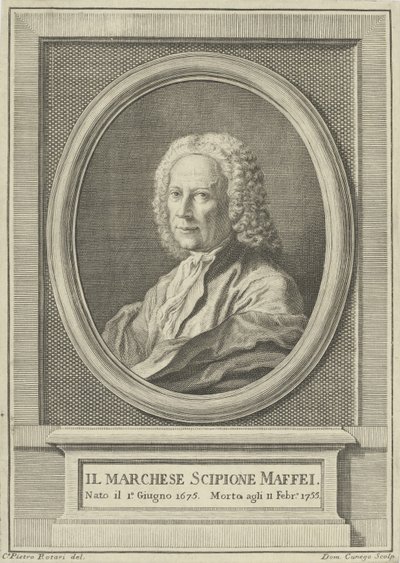 Portræt af digteren Scipione Maffei 1675-1755, ca. 1750. af Pietro Antonio Rotari