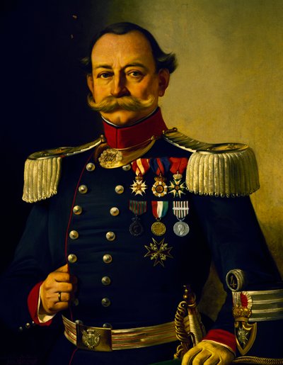 Portræt af italiensk oberst (olie på lærred) af Pietro Baldini