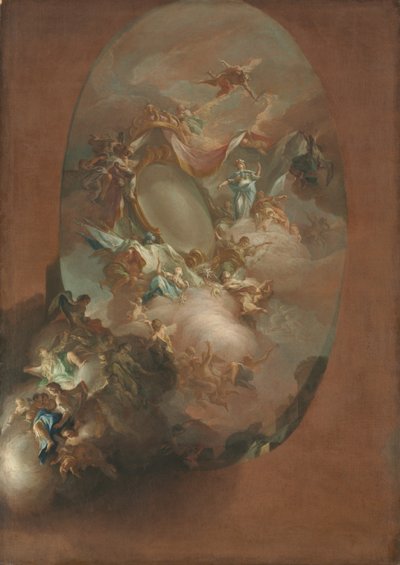 Studie til The Apotheosis of Ferdinand IV and Maria Carolina, King and Queen of Napoli, ca. 1781. af Pietro Bardellino