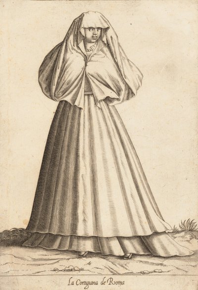 La Cortigiana de Roma Courtesan, ca. 1580. af Pietro Bertelli.