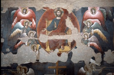 Den sidste dom Kristus trumfer. (Detalje) - Fresco af Pietro Cavallini