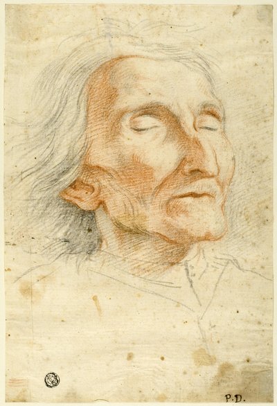 Ansigt af en gammel mand med lukkede øjne af Pietro Dandini