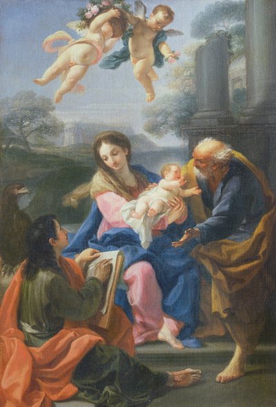 Den hellige familie med kunstneren af Pietro De Pietri