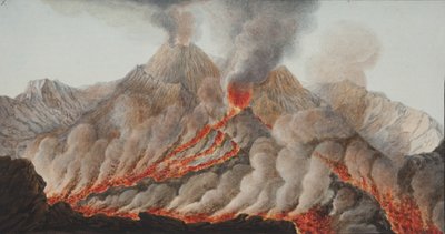 Plade X fra Campi Phlegraei: Observationer af vulkanerne på de to Sicilier af William Hamilton, 1776 (wc på papir) af Pietro Fabris