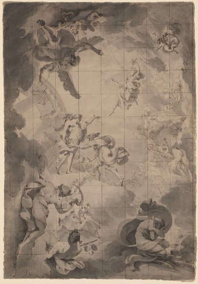 Studier af Aurora og Apollo af Pietro Fancelli