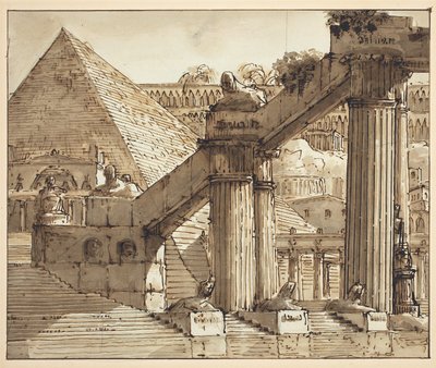 Egyptisk Scenedesign af Pietro Gonzaga