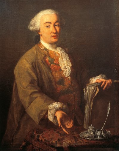 Portræt af Carlo Goldoni, af Pietro Longhi (1701-1785). af Pietro Longhi