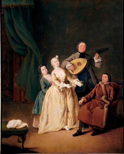 Familiekoncertmaleriet af Pietro Longhi (1702-1785) 1752 Dim. 62x51 cm Ca 