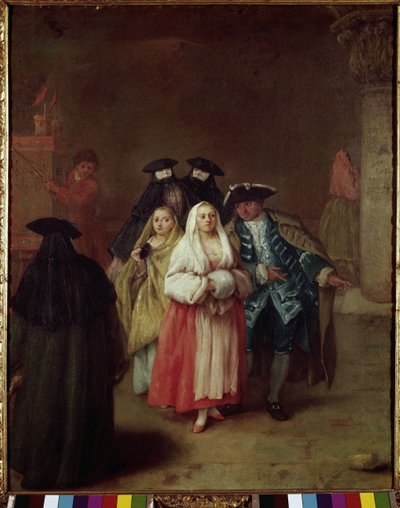 The New World - Maleri af Pietro Longhi (1702-1785), olie på lærred, 61x49 cm, ca. 1756. Venedig, Querini Stampalia Foundation af Pietro Longhi