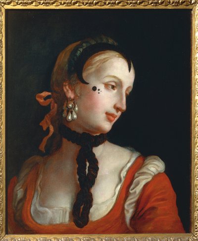 Venedig: Woman with a Beauty Spot, af Pietro Longhi af Pietro Longhi