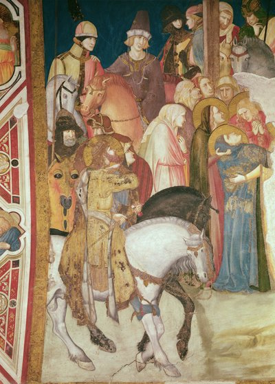 Detalje af Golgata (fresco) (detaljer fra 208458) af Pietro Lorenzetti