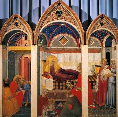 Triptykon af Jomfruens fødsel af Pietro Lorenzetti