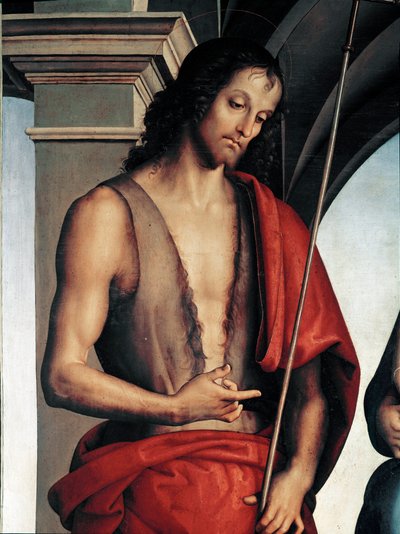 Detalje af Johannes Døberen (maleri af Pietro Perugino