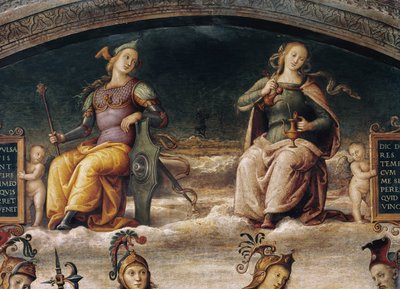 Mod og temperament, detaljer (fresco af Pietro Perugino