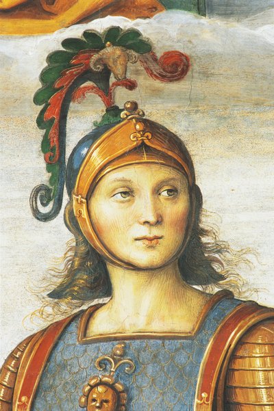 Horace Coclite, af Perugino (ca. 1450-1523), fresco, Audience Hall, Collegio del Cambio (College of Change), Priors Palace, Perugia, Umbrien, Italien af Pietro Perugino