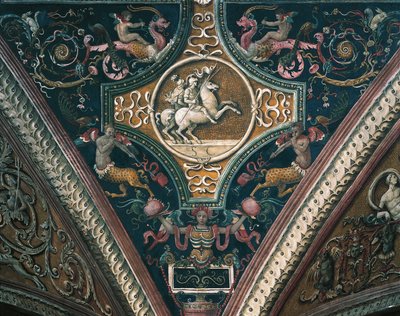 Planeter og groteske dekorative motiver af Pietro Perugino