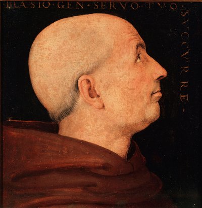 Portræt af Don Biagio Milanesi, general af Vallombrosa klosterordenen Profil af en munk fra klostret Vallombreuse. Maleri af Pietro Vannucci dit il Perugino (The Perugin af Pietro Perugino