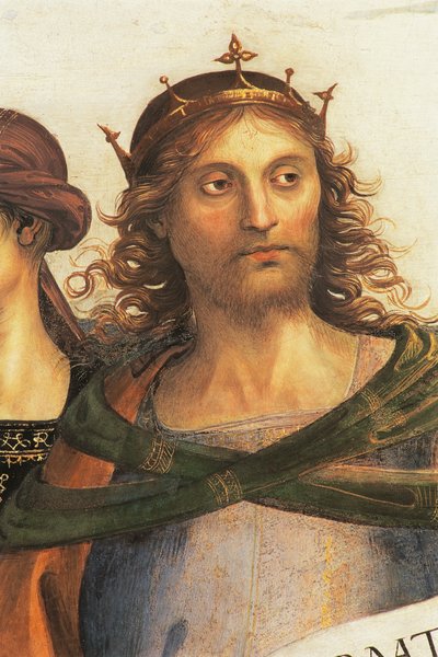 Salomon, detalje fra Hellig Fader med profeter og sibyller af Pietro Perugino