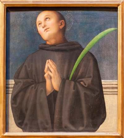 St Placidus (olie på træ) af Pietro Perugino