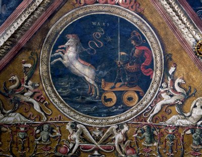 The Chariot of Mars, allegori, detalje fra fresken Herren med profeter og sibyller af Pietro Perugino
