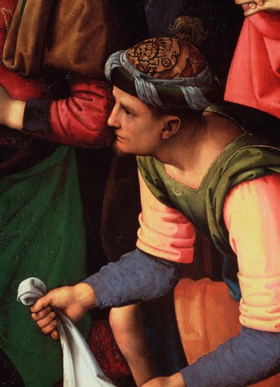 Deponeringen eller Klagesangen over Kristi Død. Detalje - Maleri af Pietro Perugino