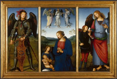 Tre paneler fra en altertavle, Certosa, ca. 1500 af Pietro Perugino